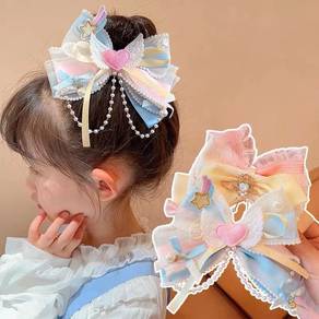 Lolita Heart Bow Hair Clips