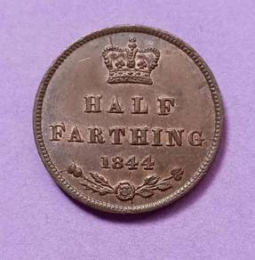 Queen Victoria Half Farthing 1844