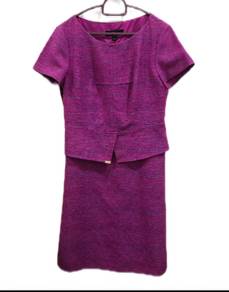Uge Women Purple Textured Short Sleeve Layer Dress