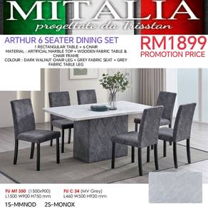 Meja Makan 6 Seater Modern Design Berkualiti |Sale