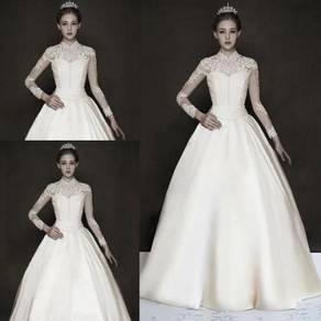 White long sleeve wedding dress gown RBMWD0335