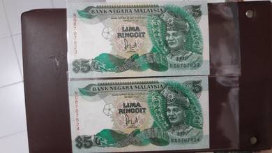 Malaysia RM5 Jaffar siri 6 with cross NG