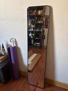 Full Length Mirror Black Frame 120cm x 30cm
