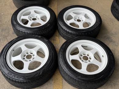 Sport Rim 15 Second Rega Master White Siap Tayar S