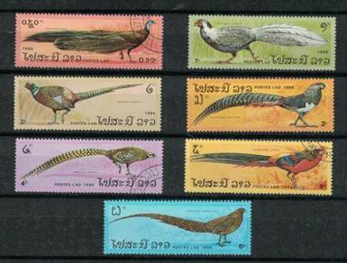 Laos 1986 715 - 721- Pheasants 7 pcs CTO