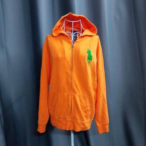 Polo Ralph Lauren Orange Big Pony Zip Up Hoodie