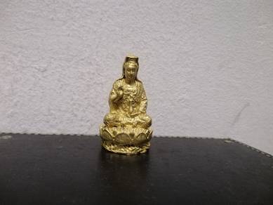 Vintage Guan Yin Brass Figurine