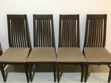 Hardwood dining chair with Beige Cushions