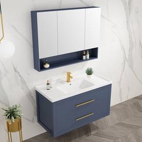 Toilet Cabinet Mirror Bathroom Shelves Washroom