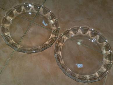 Pinggan vintage pyrex round glass deep plate 2