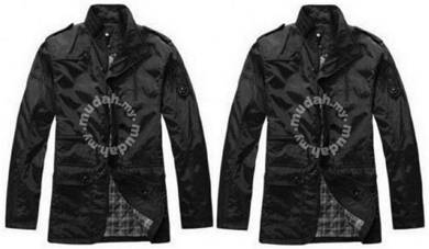 B0767 BLACK MULTi-POCKET COAT HITAM SWEATER JACKET