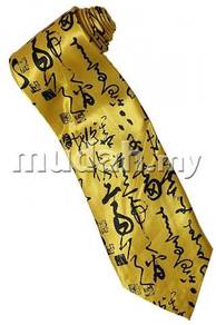 Art of Chinese Calligraphy YELLOW Cartoon Neck Tie