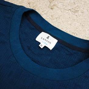 LANVIN Paris Texture Crew Neck Long Sleeve Tee