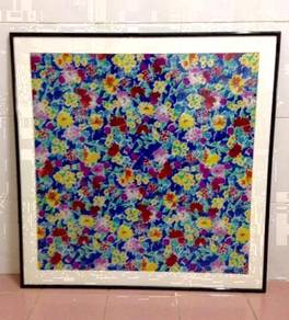 Floral Silk Picture 28 x 28 inches