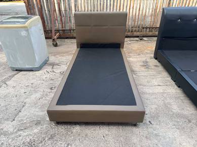 Divan Katil Super Single Bed Frame Leather