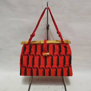 Vintage Rayon Chirimen Shibori Kinchaku Bag Kimono