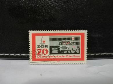 1963 Germany Stamp Red Cross Ambulance Van