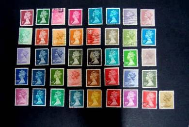 Stamps - United Kingdom (41 Pieces)