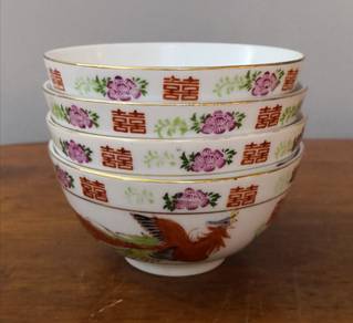 Vintage oriental rice bowl phoenix motiff 4