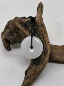 Ice White Jadeite Jade Harmony Buckle Pendant