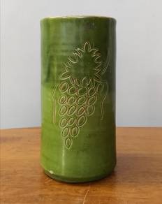 pottery vase green
