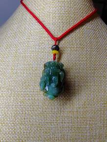 Icy Ice Green Jadeite Jade PI XIU Pendant