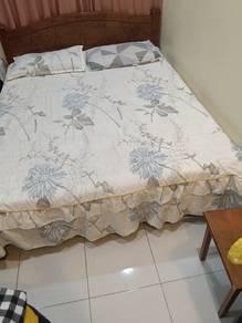 Solid wood bed with mattress 