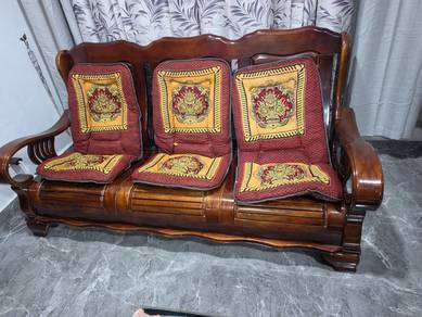 Sofa Solid Wood 1-2-3-Seater Sofa kayu