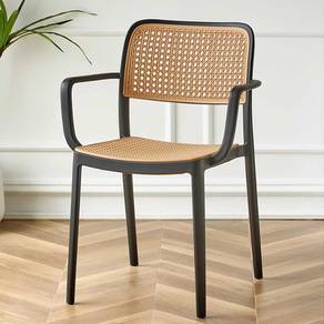 CK40B NEW*Kerusi Artificial Rattan Arm Chair Black