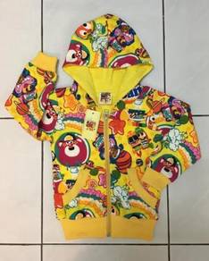 Baby sweater/jacket with hood (yellow)