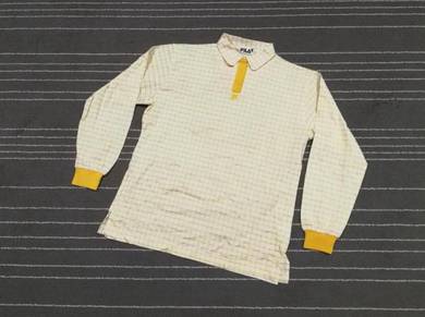 Vintage Fila lengan panjang kuning saiz l