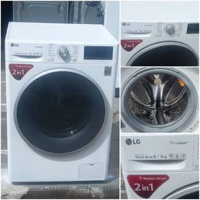 LG 2in1 front load hot washer dryer 9/5 kg s