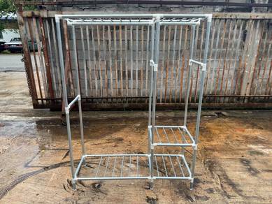 4ft Open Wardrobe Steel Clothes Display Rack Hangi