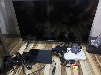 Jual set combo Ps1,Ps2 Tv 32inci