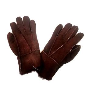 Rugged Castano Suede Leather Top-Stitched Gloves