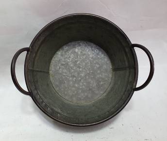 Galvanized vintage basin, vintage washbasin, no de