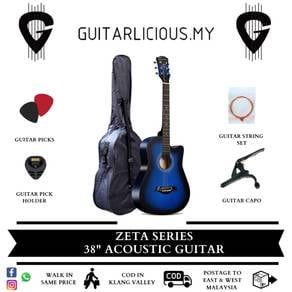 ZETA Series 38inch Beginner Acoustic Guitar - Blue
