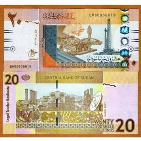 Sudan, 20 Pounds 2017 P-74d UNC