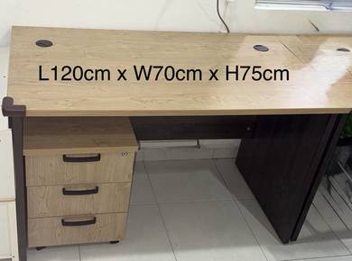 1 set of working/study table with side cabinet