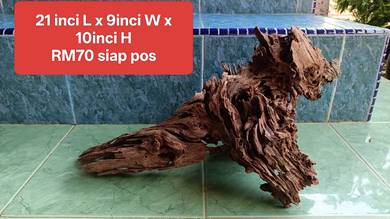 kayu hiasan aquascape tank driftwood berlubang