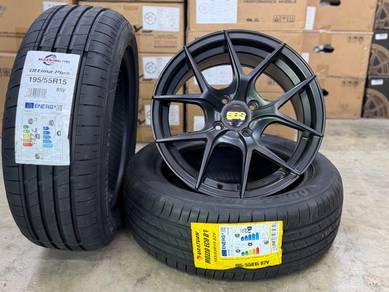 Sport Rim Baru 15 BBS CIR Matt Black Siap Tayar Ba