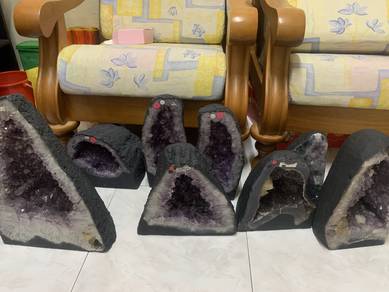 8 pcs Natural Amethyst Geode Crystal Clusters