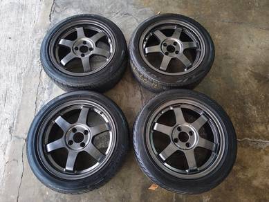 Rim second 16 TE37 siap tayar vios myvi city yaris