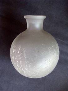 Frosted Glass Bottle/Vase - 4 inches high