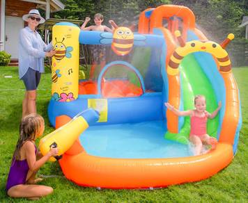 Kids Bee Bouncy Water Slide Mainan Lompat Budak