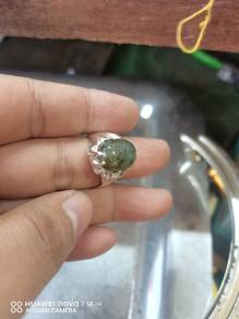 Cincin perak permata labradorite ite