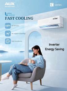 Aux 1.5hp inverter aircond + pasang