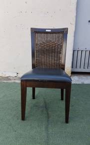 YE18F Kerusi Makan Kayu Rotan Wooden Rattan Dining