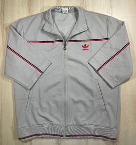Adidas Trefoil Grey ¾ Sleeve Vintage Jacket #BH Us