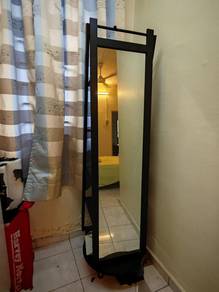 Full-Length Standing Mirror with Storage Shelves